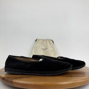 Womens Le Monde Beryl Soft Venetian Black Velvet Slipper Flats Size EU 39